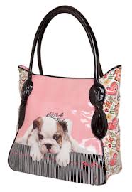Bolsa feminina com estampa de cachorro